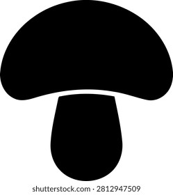 Simple black mushroom silhouette icon with mushroom silhouette vegetable isolated illustration botanical mycology woodland
