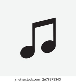 Design simples de ícone de nota de música preta