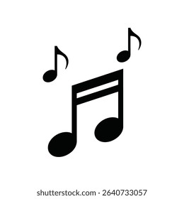 A Simple Black Music Notes Icon - Melody and Sound Symbol