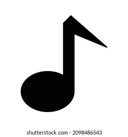 Simple black musical note icon. Vector.