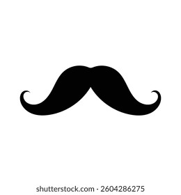 Simple black mustache icon perfect for branding or design.