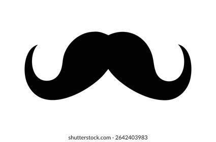 Silhueta simples de bigode preto sobre fundo branco	