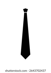 Simple Black Necktie Silhouette Icon Elegant Professional Business Attire Fashion Design Graphic Element. Tie icon vector