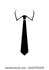Simple Black Necktie Silhouette Icon Elegant Professional Business Attire Fashion Design Graphic Element. Tie icon vector