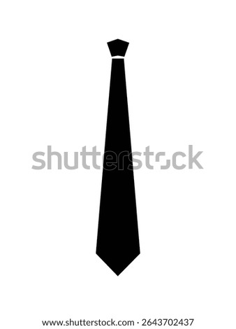 Simple Black Necktie Silhouette Icon Elegant Professional Business Attire Fashion Design Graphic Element. Tie icon vector