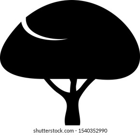 Simple black oak tree illustration