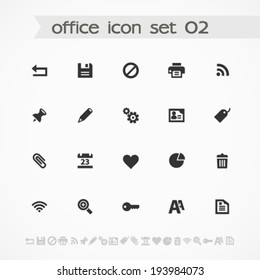 Simple black on white office icons, set 2