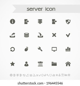 Simple black on white server icons