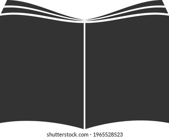 simple black open book or magazine symbol or icon vector illustration