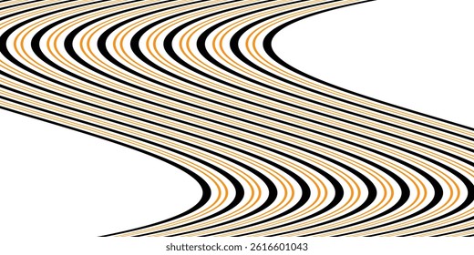 simple black, orange flag line pattern.