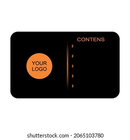 Simple black and orange square shape vector, for business card design.