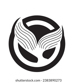 Diseño creativo del logotipo de la plantilla de un animal de ballena negra. Un animal marino asesino. Logo para negocios, identidad y marca.