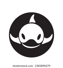 Diseño creativo del logotipo de la plantilla de un animal de ballena negra. Un animal marino asesino. Logo para negocios, identidad y marca.