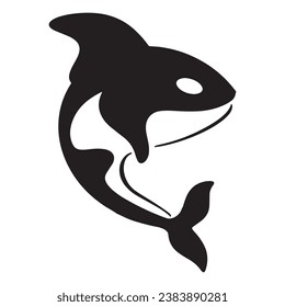 Diseño creativo del logotipo de la plantilla de un animal de ballena negra. Un animal marino asesino. Logo para negocios, identidad y marca.