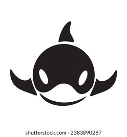 Diseño creativo del logotipo de la plantilla de un animal de ballena negra. Un animal marino asesino. Logo para negocios, identidad y marca.