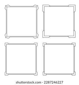 Sencillo marco decorativo ornamental negro. - VEctor.