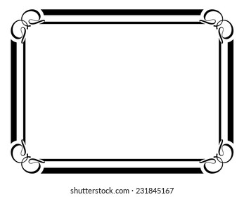 simple black ornamental decorative frame