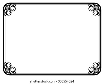 simple black ornamental decorative frame