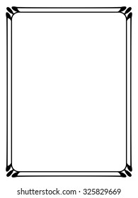 marco decorativo simple ornamental negro