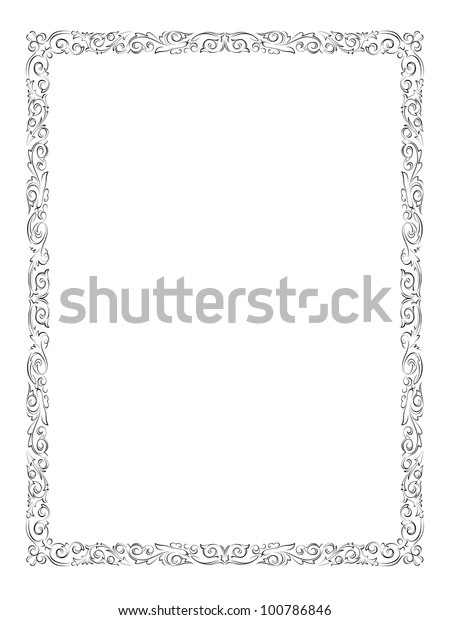 Simple Black Ornamental Decorative Frame Stock Vector (Royalty Free ...