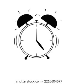 Icono de reloj de alarma de contorno negro simple