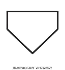 Simple black outline of a baseball diamond or home plate shape