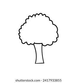 Simple black outline of a butternut tree. This is a flat and basic illustration of a butternut tree, represented by a thin black line. It's a simple design that you can easily edit.