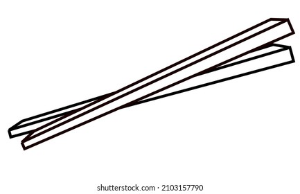 simple black outline chopstick icon