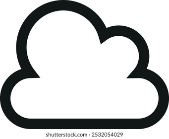 Simple black outline of a cloud, suitable for icons, weather-related content, or cloud computing.