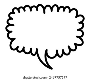 A simple black outline of a cloud-shaped speech bubble. Perfect for graphic design, comics, and communication projects.