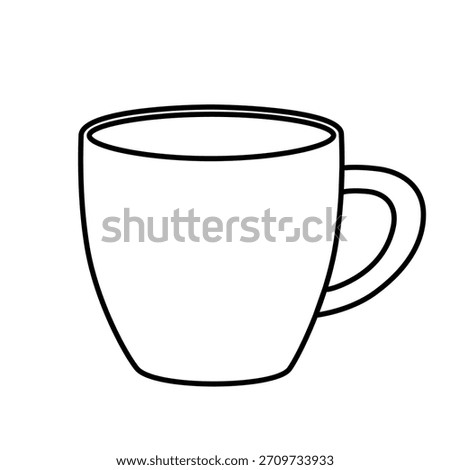 Simple Black Outline Coffee Mug