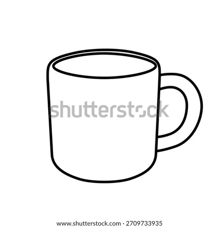 Simple Black Outline Coffee Mug