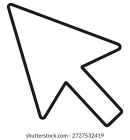 Simple black outline of a computer mouse cursor arrow on a clean white background.