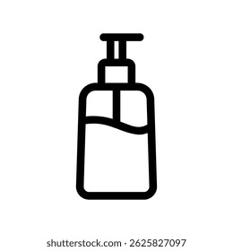 Esquema negro simple de un envase para el lavado de manos o la loción