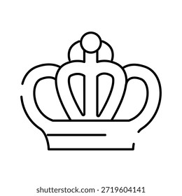 Simples preto esboço ícone da coroa simbolizando a realeza, liderança, autoridade e sucesso, arte de linha minimalista ideal para web, ui, branding, prêmios, negócios e projetos de design elegante