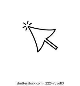Una flecha simple de cursor de contorno negro