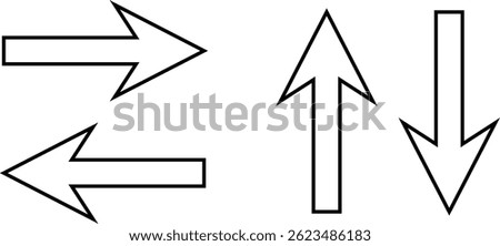simple black outline direction arrow vector.