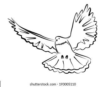 simple black outline of a dove 