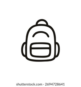 Simples desenho de contorno preto de uma mochila (1)