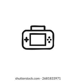 Einfache schwarze Umrisszeichnung eines Handheld-Videospielgeräts