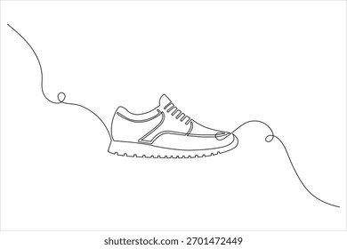 Desenho simples esboço preto de tênis de corrida moderno