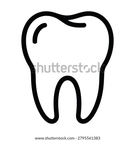 Simple black outline drawing of a single tooth