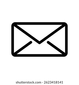 Símbolo de sobre de contorno negro simple para mensajería Electrónica y correspondencia