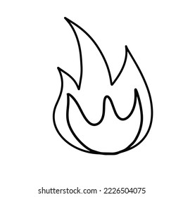 A Simple Black Outline Fire Icon