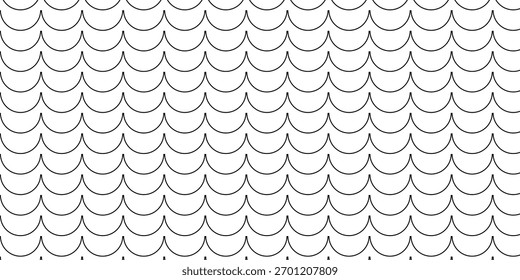 padrão de escala de peixe de contorno preto simples para fundo de cartaz de banner.
