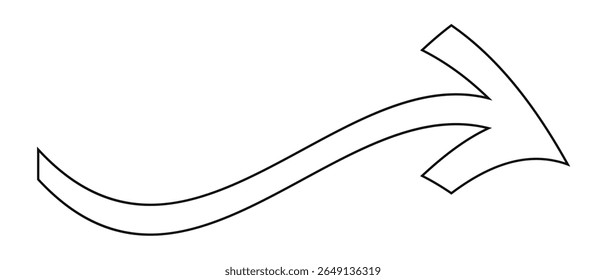 simple black outline flag arrow symbol design.