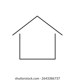 Um simples contorno preto de uma casa.