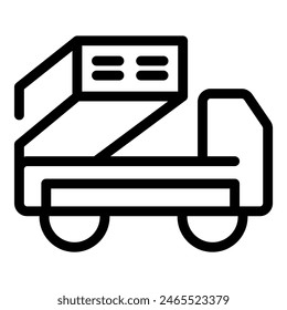 Simple black outline icon of a delivery truck for use in various digital and print applications