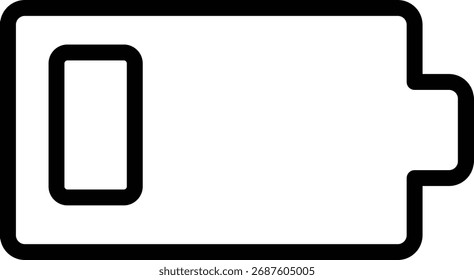 Icono de contorno negro simple de una batería vacía