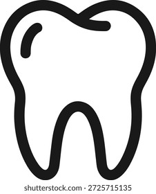 Simples ícone de contorno preto de um dente molar humano para os conceitos de odontologia e cuidados dentários
